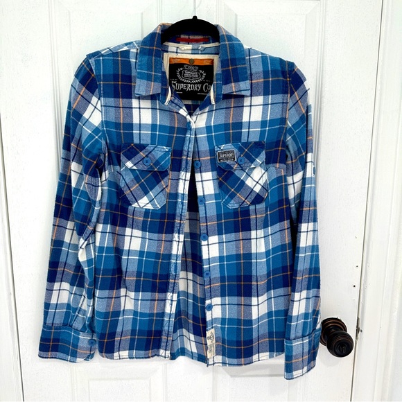 Superdry Cotton Plaid Causal Shirt - Picture 1 of 4